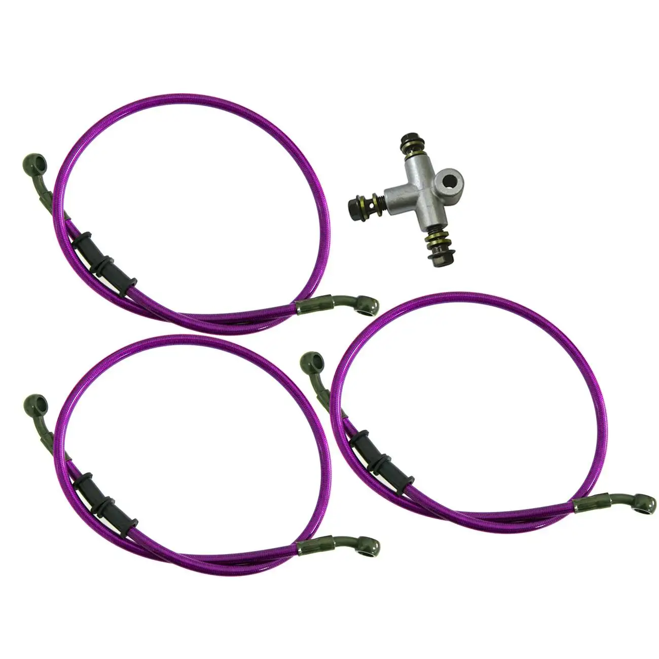 3-полосный адаптер и топливная линия 3x110 см для мотоцикла - Цвет: Фиолетовый