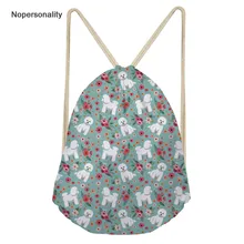 Сумка на шнурке для женщин с принтом в виде оленя, бишон фризе, школьный рюкзак для детей, пляжный рюкзак для путешествий, Mochila Escolar, полиэстер