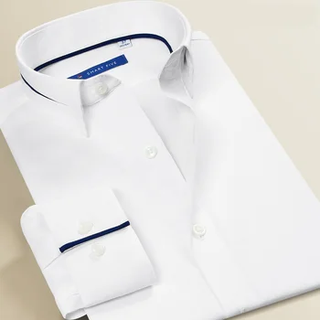 

Smart Five Long Sleeve Dress Shirts Men Slim Fit Camisa Masculina Modis Formal Business Party White Mens Shirt Plus Size 6XL