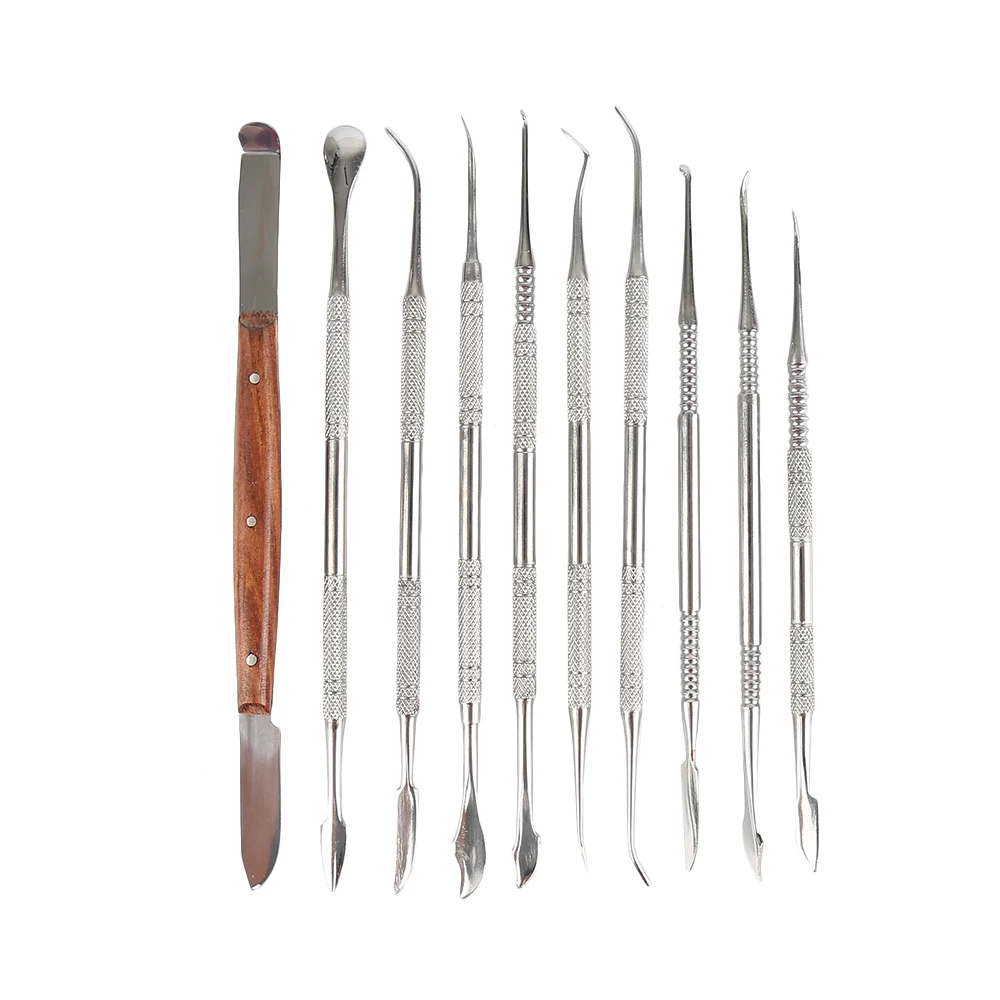 

10Pcs Dental Teeth Whitening Clean Tool Set Teeth Cleaning Tartar Remover Stainless Steel Scraper Oral Care Dental Hygiene Kit
