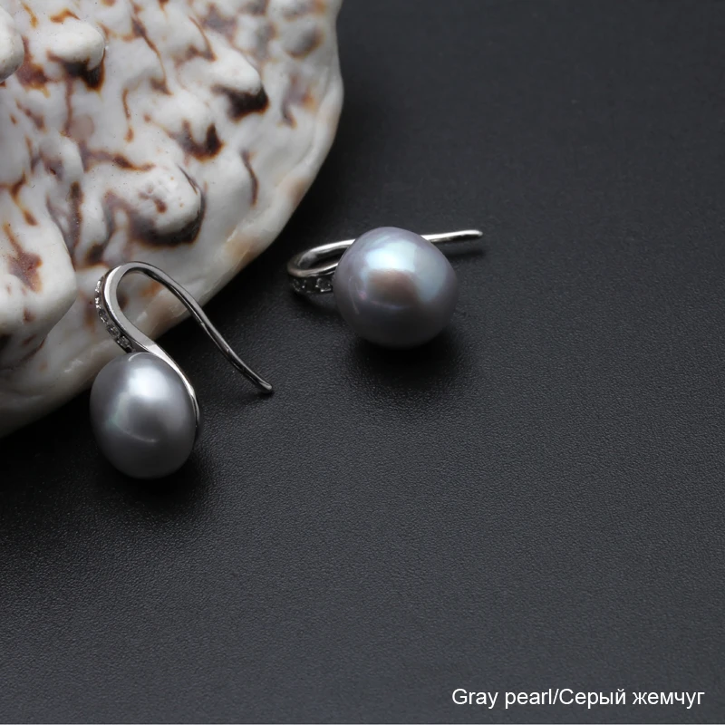 100% Genuine Natural Pearl earrings,fresh water pearl earrings for women white pearl earrings silver 925 jewelry birthday gift