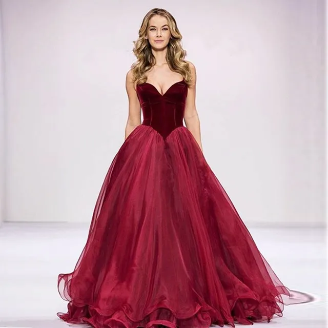 2019 nuevo simple borgoña vintage vestidos de novia cintura vasca de