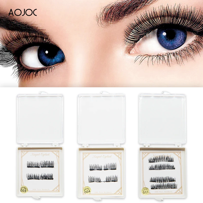 

4 Pcs/Pair Magnetic Eyelashes with 2 Magnet lashes Extension for Professionals Eye Beauty Makeup Accessories Soft Fake Eyelashes