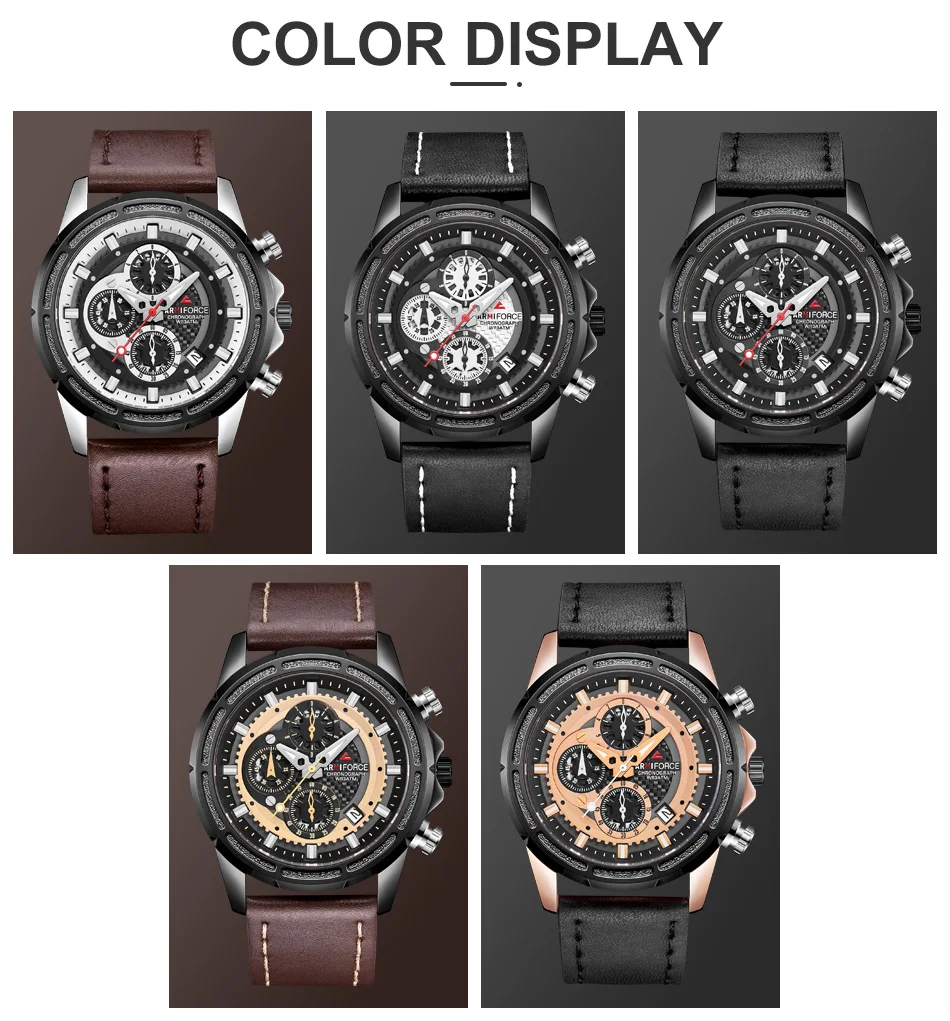Топ ARMIFORCE люксовый бренд мужские часы кварцевые Военные мужские кожаные спортивные часы модные мужские наручные часы, водонепроницаемые часы