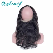 Rosabeauty, объемная волна, 360, фронтальные волосы remy, предварительно выщипанные с детскими волосами, натуральный цвет, Фронтальная застежка