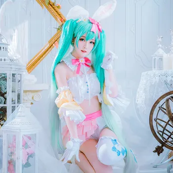 

Hatsune Miku Cosplay Costumes Hatsune Miku Rabbit Ears Cosplay Costume Halloween Carnival Party Women Customized