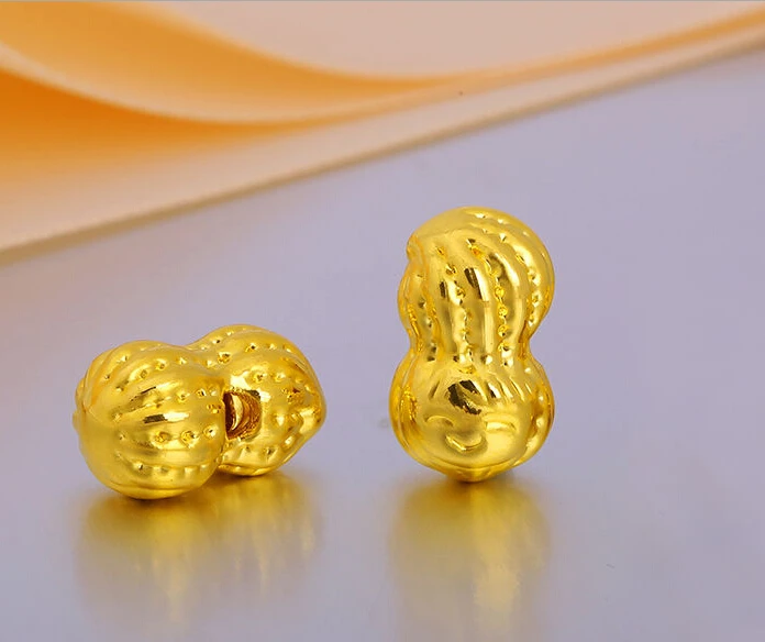

1PCS Pure 999 24K Yellow Gold Pendant / Bless Smiling Face Peanut Pendant / 1.11g