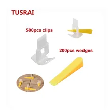 Набор система выравнивания плитки 1.5mm 1/16" 700шт пола укладки плитки Основа 500шт+ Клин 200шт TUSRAI