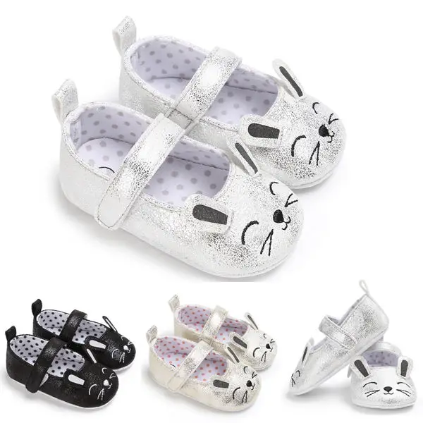 

2017 Cute Mouse 0-18M Baby Girl kids Soft Sole UP Leather Crib Shoes Anti-slip Sneaker