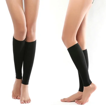 

1 Pair Leg Calf Sleeves Men Women Elastic Calves Supports Shaping Socks Varicose Vein Circulation Compression Black Unisex