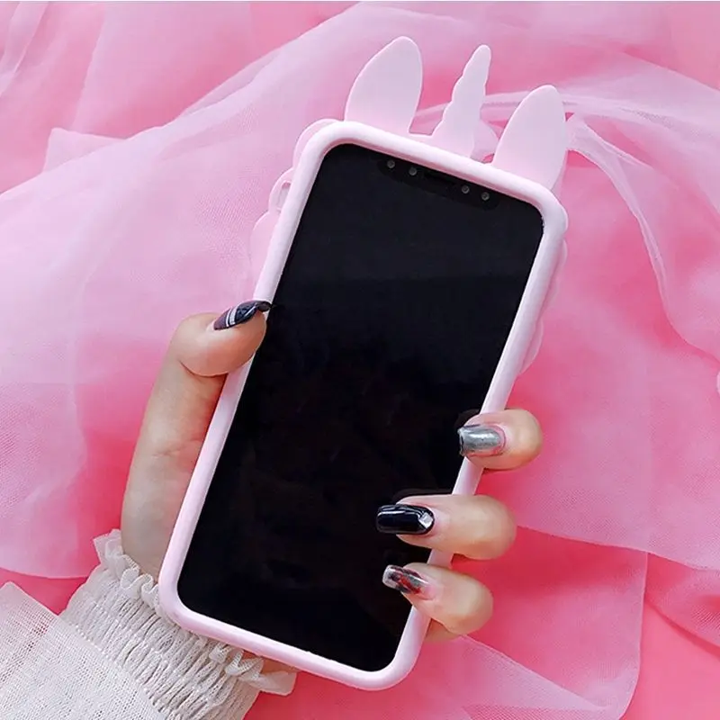 Роскошный 3D милый мультяшный Единорог чехол в виде лошади для iPhone 5 5S 6 6 S 7 8 Plus X Xs Max XR 11 Pro Max мягкий силиконовый резиновый чехол для телефона