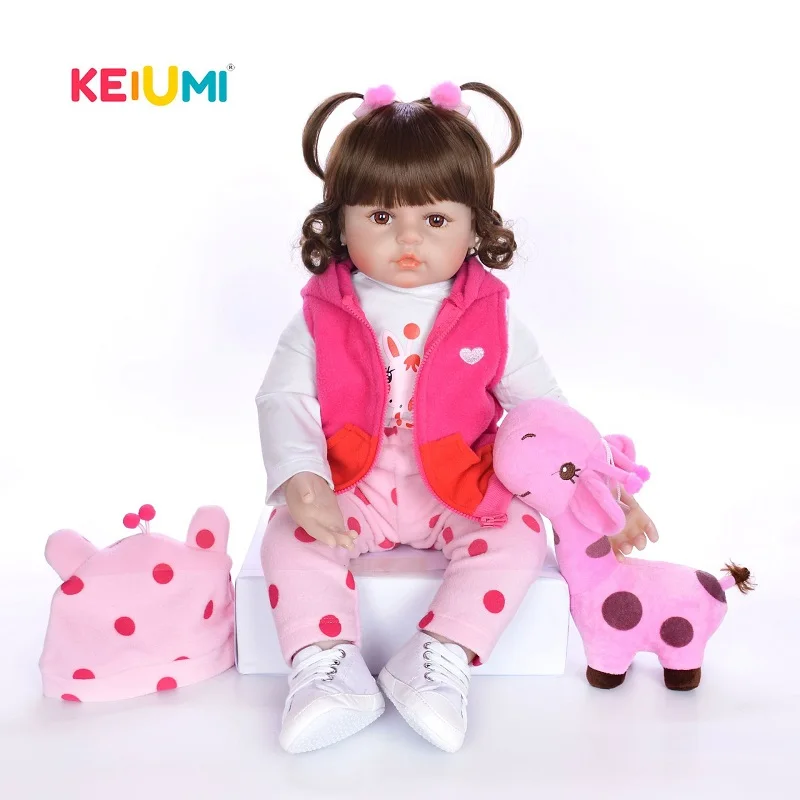 

KEIUMI hot sale ebay rebirth doll 18 inch 47cm silicone rebirth baby doll cute realistic child Bonecas simulation baby doll