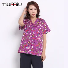 Печатная форма доктора для домашних животных Больница Медицинский Скраб Топы для женщин аптечка одежда хирургический скраб медицинская Униформа салон красоты рубашка