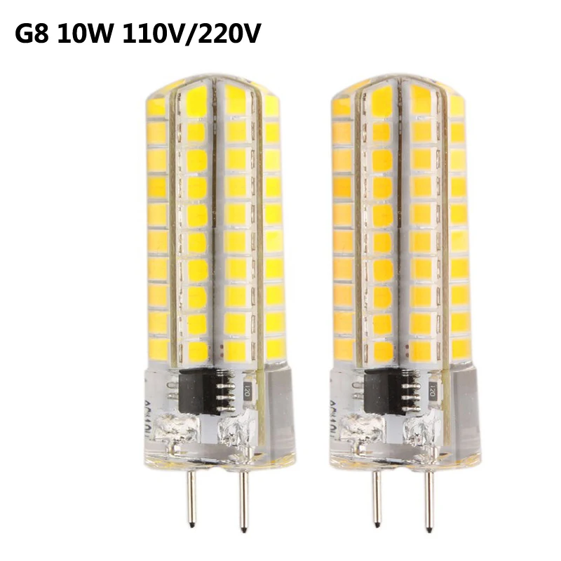 110 V 220 V SMD2835 80 светодиодный s 10 Вт с регулируемой яркостью G8 Светодиодный свет лампа колба на замену для Люстра со стразами 360 Угол луча 10 шт./лот