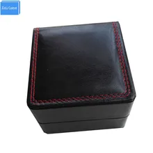 Качественный дешевый оптовый Пользовательский логотип коробка черный/коричневый/красный кожа швейная внутренняя бархатная Подушечка для ювелирных украшений кожаный ящик для хранения часов