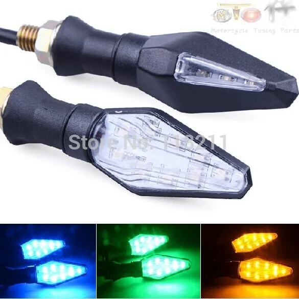 Universal Motorcycle 12 LED Turn Signal Indicators Lights Amber Light