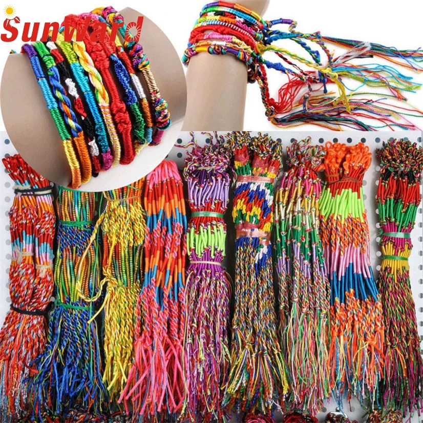 

Delicate Hot! fashion Women Retro bangles Wholesale Jewelry Lot Braid Strands Friendship Cords Handmade Bracelets 2018 Oct20
