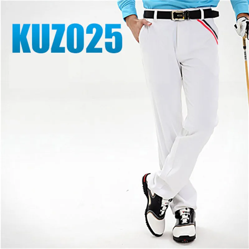 PGM Golf Men Summer Pants Nylon Full Length Adult Male Trousers Broadcloth XXS-XXXL Thickness Moderate High Elastic - Color: White