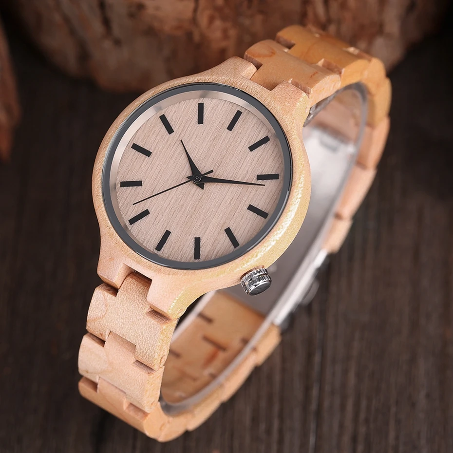 Women's Watches Top Brand Luxury Casual Quartz Wooden Watch 100% Natural Wood Full Bamboo Bangle Wristwatch relogio de Madeira 2017 Women Christmas Gifts (8)