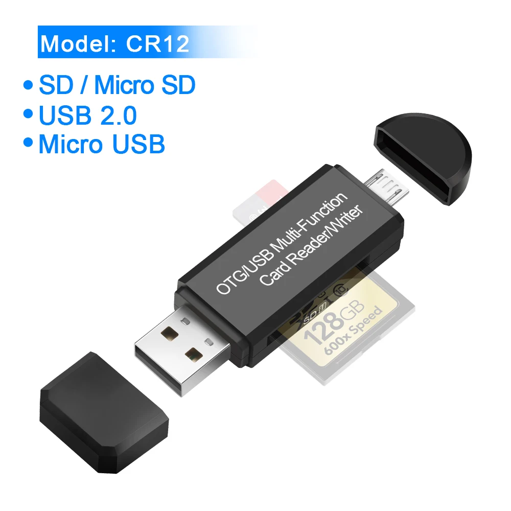 Rocketek usb 2,0 3,0 считыватель карт памяти Тип c OTG android адаптер кардридер для micro SD/TF microsd ридеры ноутбук компьютер - Цвет: CR12