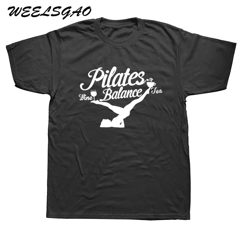 Мужские футболки рубашки для мальчиков баланс Пилатес Для мужчин футболки забавные топы, футболки на заказ Для мужчин s футболка одежда для тинейджеров - Цвет: black