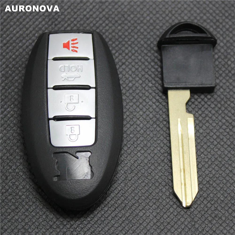 

AURONOVA New Replace Key Shell for Nissan GTR Teana Sylphy Tiida Qashqai Morano 3+1 Buttons Remote Car Key Case