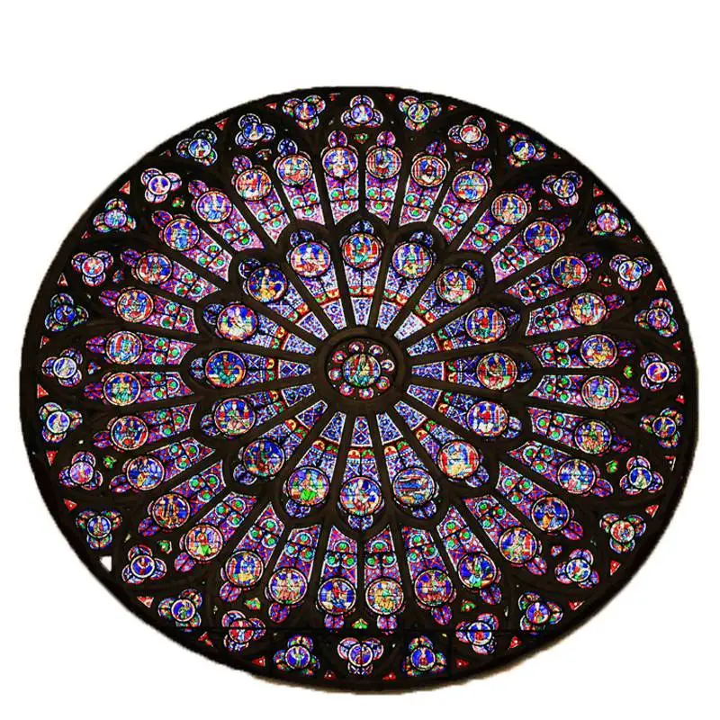 

Notre Dame Cathedral Peacock Window Digital Pattern Print Mat Flannel Mat Super Soft Thicken Mat Ship From USA