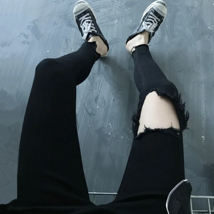 

Vetevidi 2018 new Women Denim Skinny Ripped Pant High Waist Stretch Jeans Slim Pencil Trousers 7255#