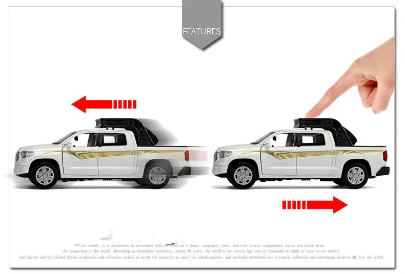 1/32 Toyota Tundra модель грузовика сплав металлическая модель машины пикап литые игрушки подарки для детей