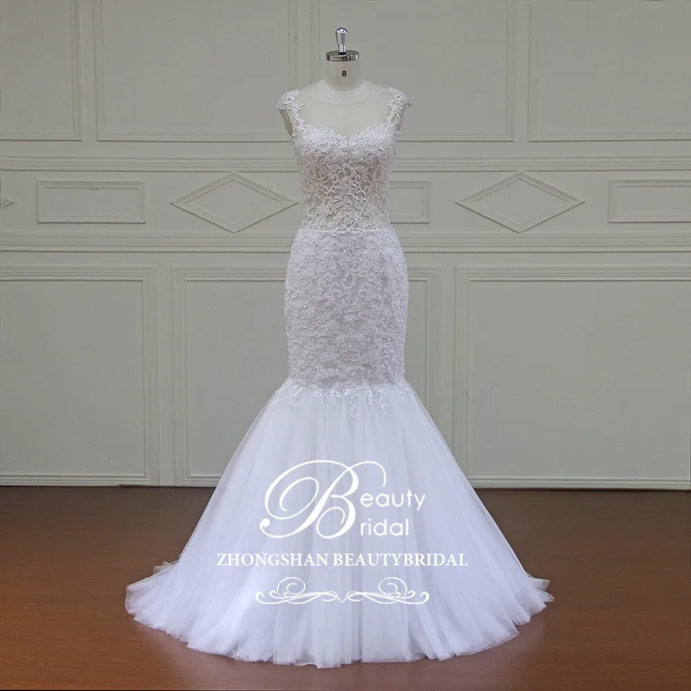 Элегантные красивые кружевные свадебные платья русалки с жемчугом Vestidos de Noiva Robe de Mariage свадебные платья Sly030
