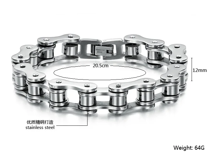 Панк 316L браслет из нержавеющей стали для мужчин байкер велосипед мотоцикл цепь мужские браслеты мужские s браслеты и браслеты модные ювелирные изделия