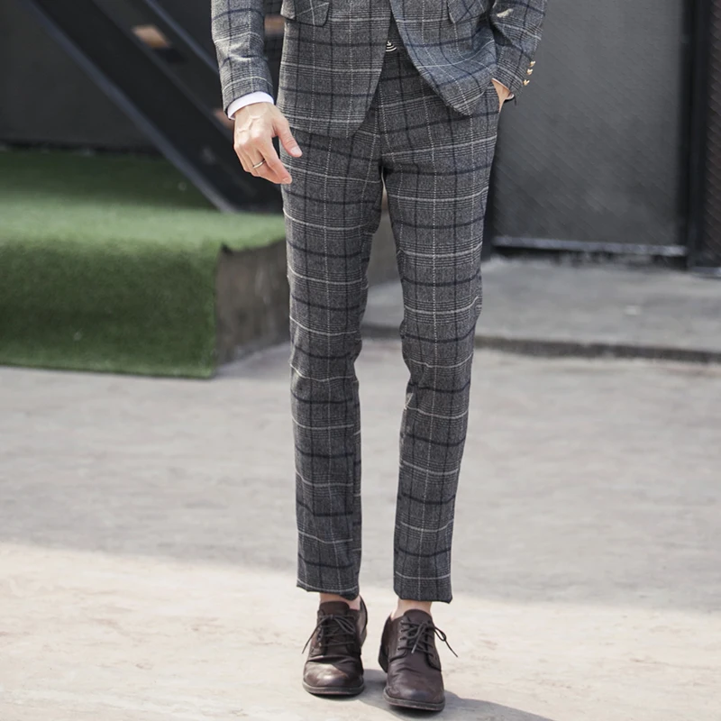 terno-masculino2016Korean-men-3-piece-suit-slim-fit-business-casual-plaid-suits-autumn-occupation-groom-wedding (3)