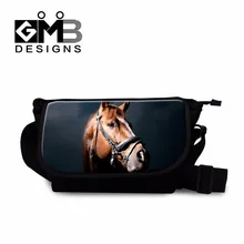 Лошадь школьная плечевая сумка для мальчиков Молодежные сумки через плечо Модные животные через плечо сумки для детей элементарные книжные сумки