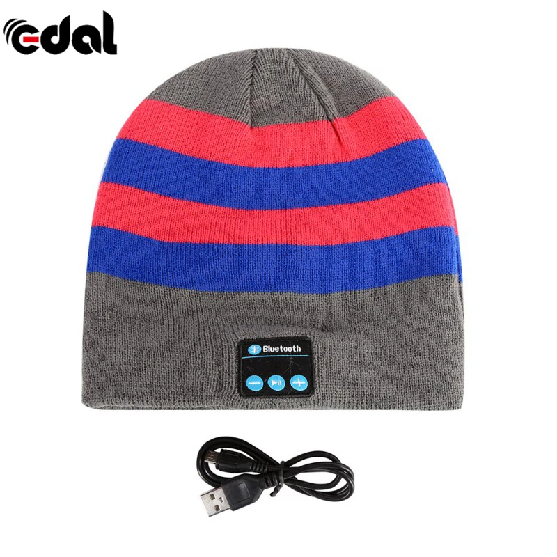 

EDAL Soft Warm Beanie Hat Earphone Wireless Bluetooth Smart Cap Headset Headphone Speaker Mic Bluetooth Hats Hot Sale