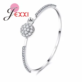 

High Top Quality Cubic Zirconia Tennis Crystal S Silver Bangles Bracelet Argent Femme Women Jewelry Gifts Wholesale Dropship
