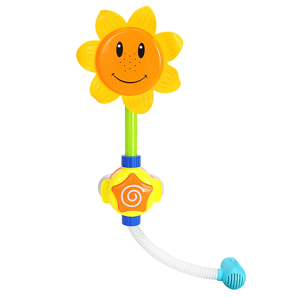 Электрическая детская забавная игрушка для ванной с водой, ванна для купания, смеситель для душа Подсолнух, спрей для воды, для купания, ванная комната, Игрушки для ванны для детей - Цвет: Цвет: желтый