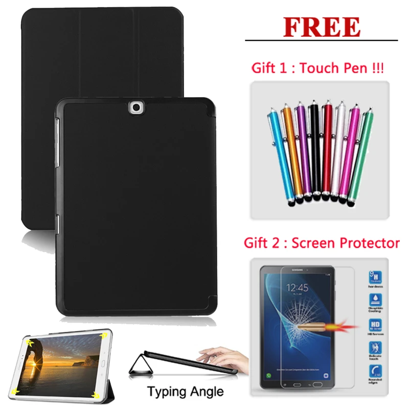 

Free Screen Protector Glass +Tablet Case Cover For Samsung Galaxy Tab S2 S3 S4 9.7 10.5 SM T710 T715 T810 T815 T820 T825 T830