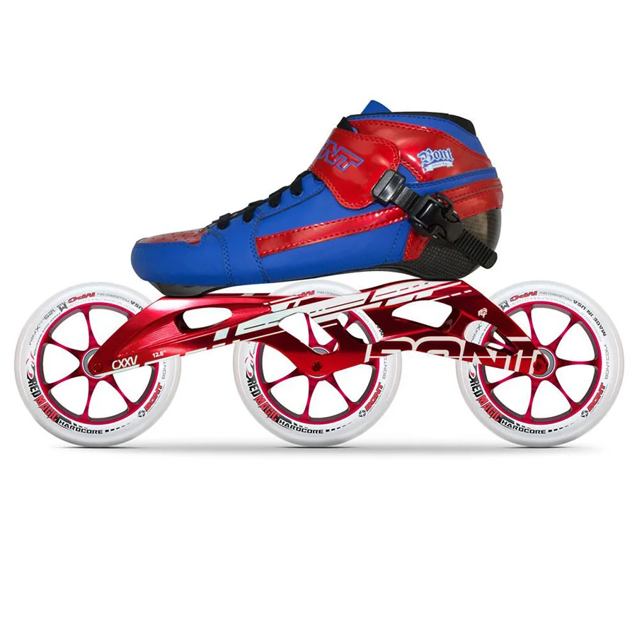 100% الأصلي بونت السعي 2PT 195 مللي متر 2PF CXXV سرعة حذاء تزلج بعجلات Heatmoldable ألياف الكربون التمهيد 3*125 مللي متر الأحمر السحر عجلة Patines