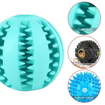 

3pcs Pet Sof Pet Dog Toy Funny Interactive Elasticity Ball Dog Chew Toy For Dog Tooth Clean Ball Food Extra-tough Rubber Ball