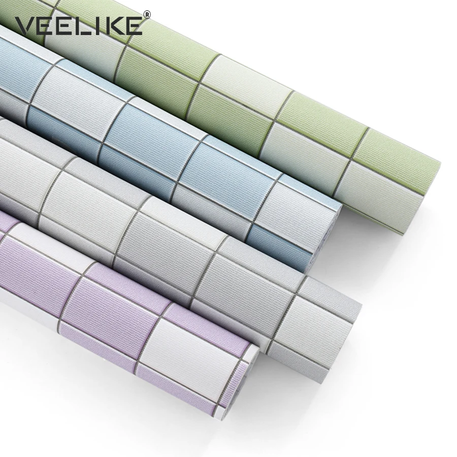 Waterproof Bathroom Decor Vinyl Mosaic Self Adhesive Wallpaper for