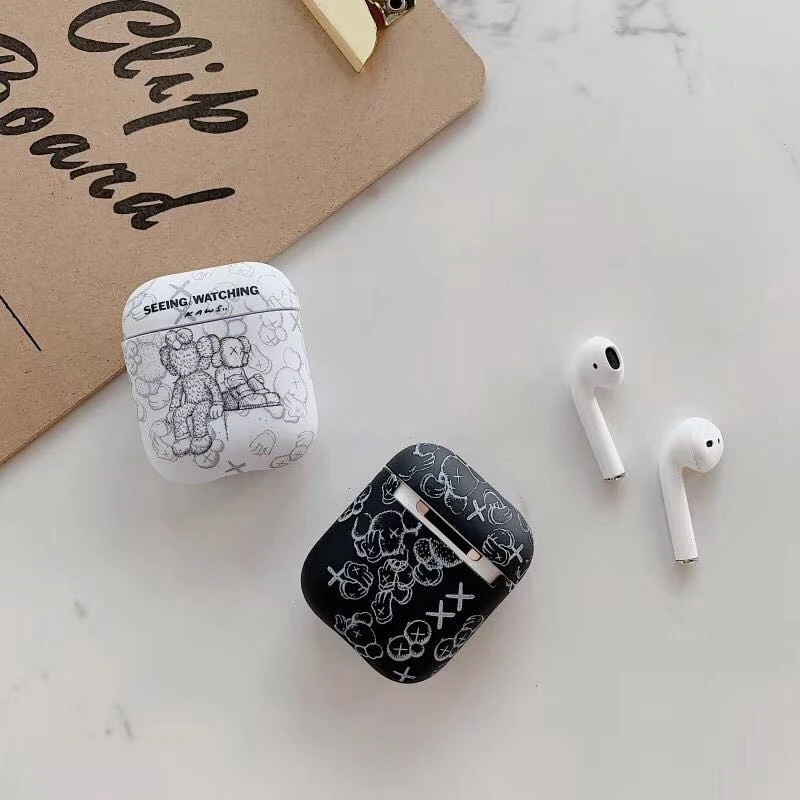 Чехол для AirPods 1 поколение мраморный мультяшный медведь|Сумки телефона| |