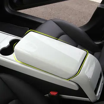 

White Armrest Cover Trim Car Interior For Tesla Model 3 2018-2019 Mouldings Durable