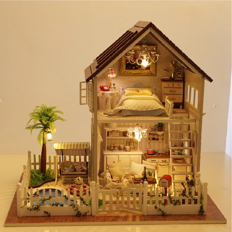 handmade wooden dollhouse