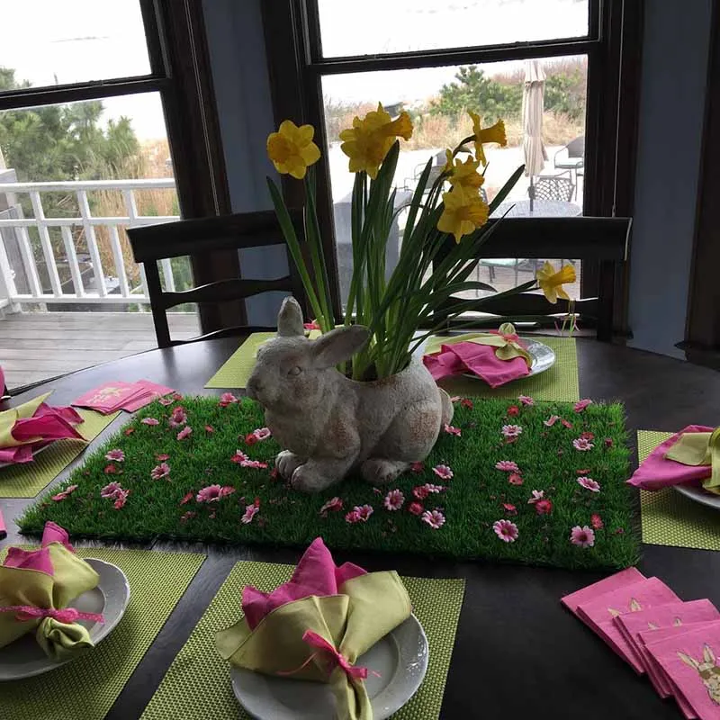 Grass flower Table Runner wedding baby shower kids birthday party Easter Christmas Anniversary centerpieces tabletop Decoration