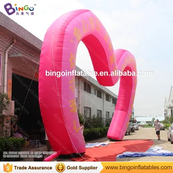 

GOOD QUALITY 11.8x7.4m inflatable pink heart-shaped arches Valentine's arch door custom made advert outdoor entrance
