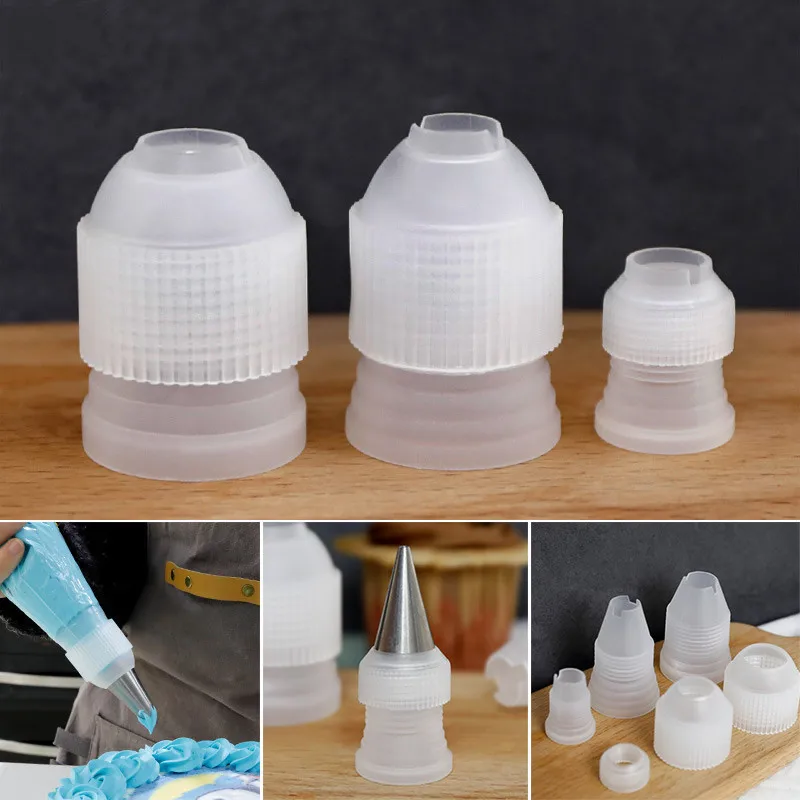 

1 pcs S/M/L Plastic Icing piping bag converter adapter set cream nozzle pipeline coupler cake decorating tool for Russian Nozzle