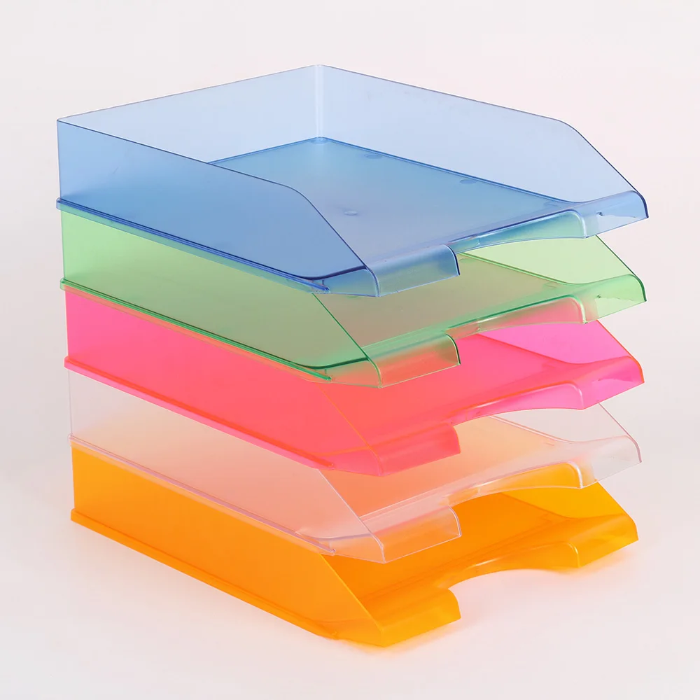 Hot Sale Fashion A4 file holder multicolour plastic document tray multi