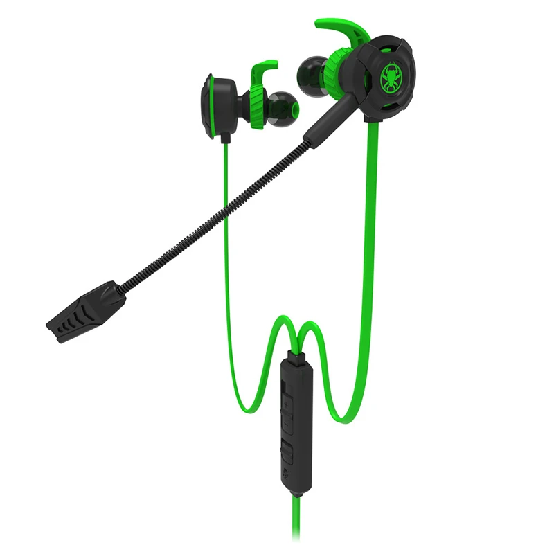 Hongsund Plextone G30 Игровые наушники мобильный телефон для PS4/psp/PC 3,5 мм Проводная гарнитура с микрофоном шум игра наушники - Цвет: Зеленый