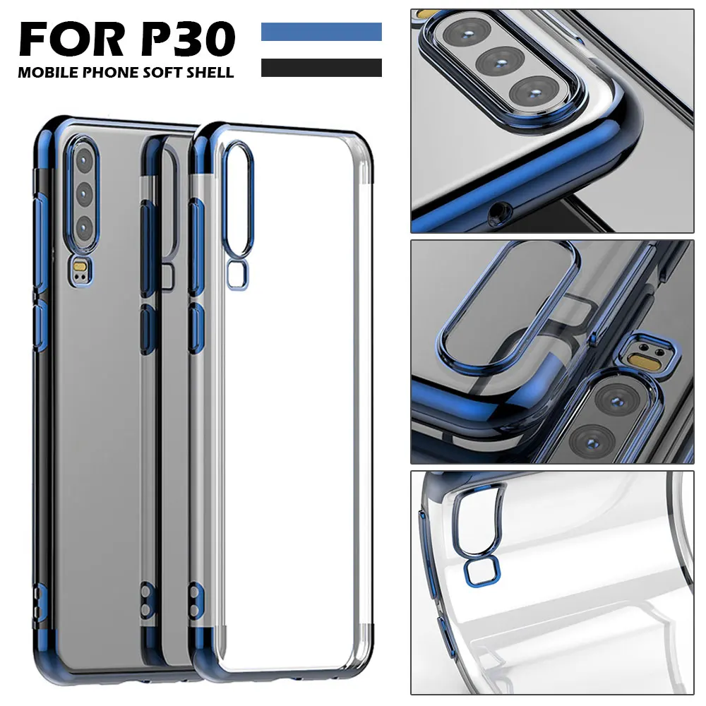 

Transparen Case For Huawei P30Lite Cover Luxury Soft Silicone Silm Plating TPU Back Cover For HuaweiP30 P30Pro Case Phone Coque