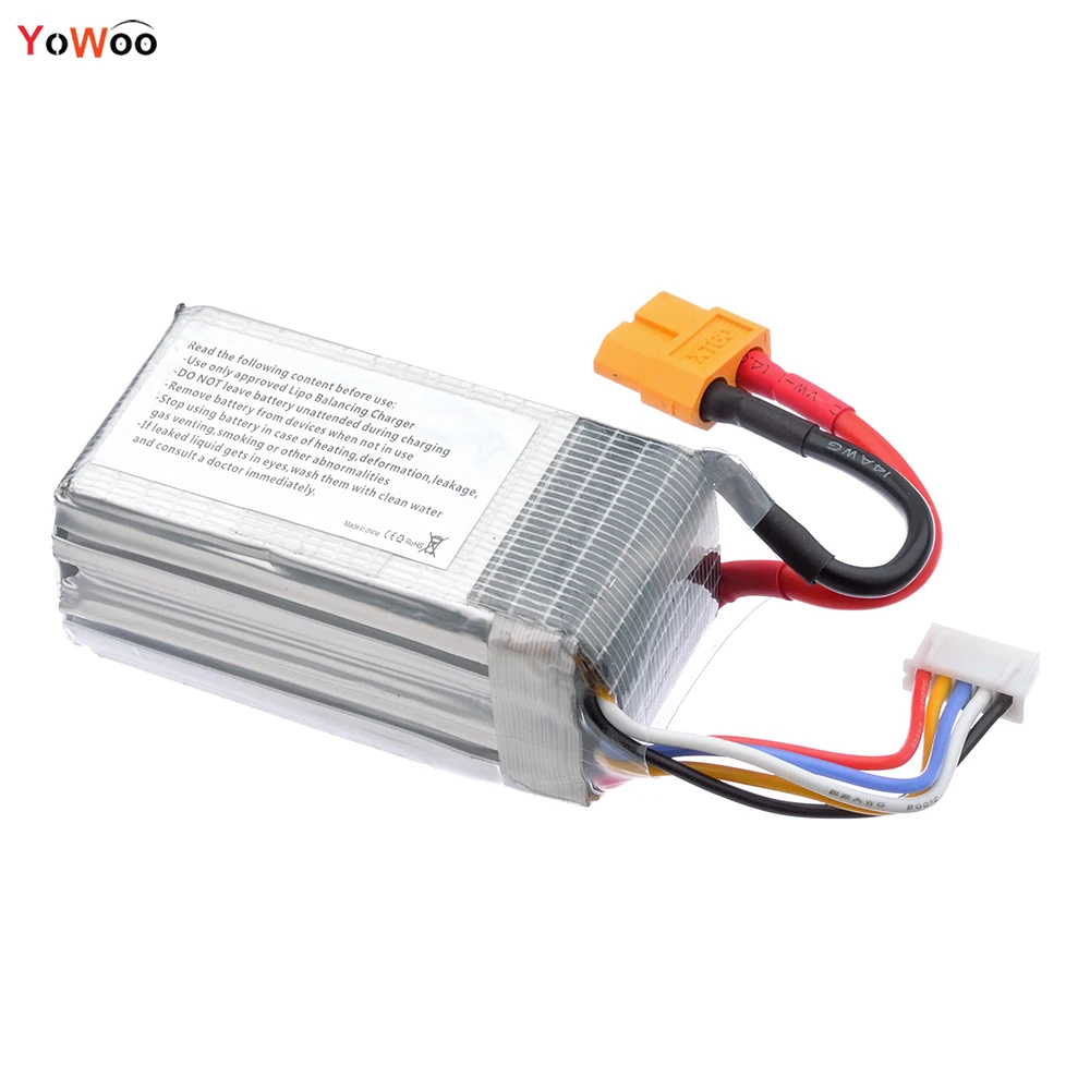 Перезаряжаемая Lipo батарея YOWOO power 7,4 V 11,1 V 14,8 V 18,5 V 22,2 V 1500mAh 40C 60C 2S 3S 4S 5S 6S Lipo батарея для радиоуправляемой модели автомобиля